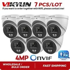 7 Pack Vikylin 4MP POE Camera Onvif Outdoor Indoor IR 30M W/ Audio IVS Security