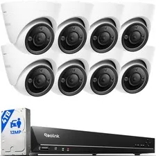 Reolink 16CH 12MP PoE Security Camera System 8 Cameras 4TB HDD Night Vision