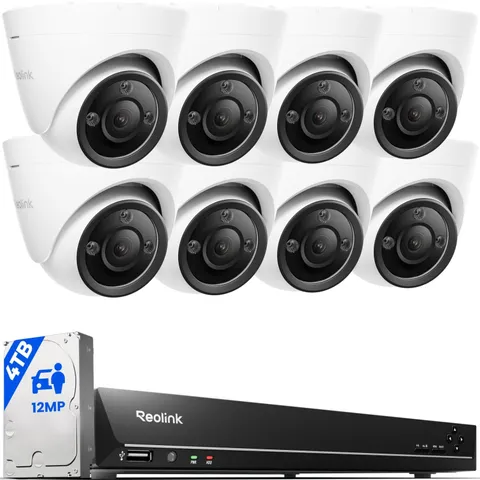 Reolink 16CH 12MP PoE Security Camera System 8 Cameras 4TB HDD Night Vision