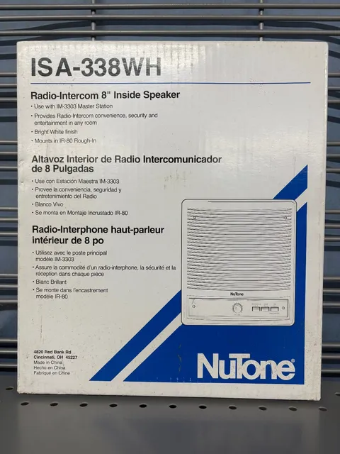 NuTone ISA-338WH Radio-Intercom 8" Inside Speaker Used White