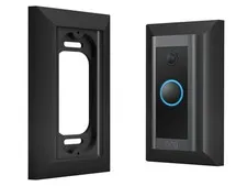 River Lab Wall Plate Adapter with Wired Video Doorbell (Model 5AT3T5) – Black