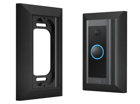 River Lab Wall Plate Adapter with Wired Video Doorbell (Model 5AT3T5) – Black