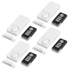 4 Packs Magnetic Sensor Door Window Safety Burglar Alarm Wireless Remote Control