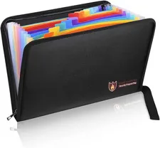 Fireproof Document Bag Fire & Water Resistant File Folder A4 Size 12 Pockets Fir