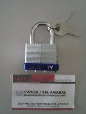 HEAVY DUTY LAMINATED STEEL PADLOCK WITH 2 KEYS     FREE USA S&H