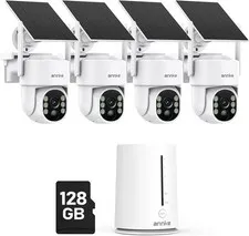 ANNKE 4MP Solar Security Cameras Wireless 360 View 4PK