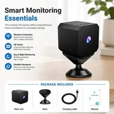 Mini Wireless HD Security Camera for Home, Night Vision Motion Detection IP Cam