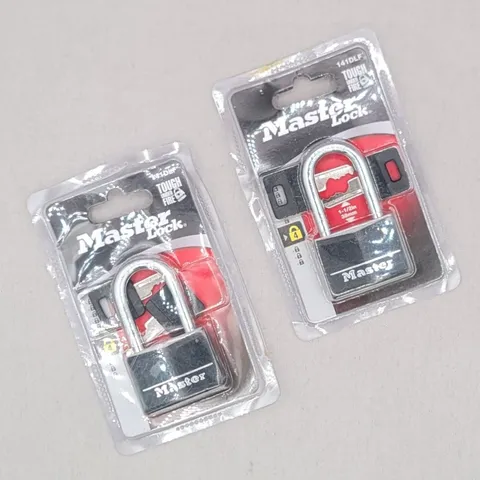 Lot of 2 Master Lock 141DLF Padlock 1-1/2in 38mm Keyed Alike Black Vinyl Covered