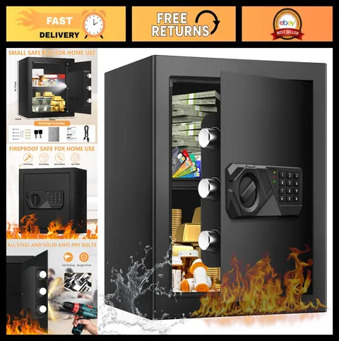 Large Fireproof Safe 2.0 Cubic Feet - Digital Security Box, Waterproof, Combinat