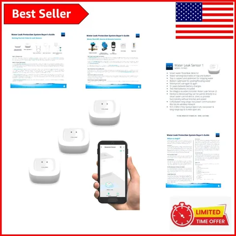 3-Pack Water Leak Sensor with LoRa Technology - 1/4 Mile Range & Notifications