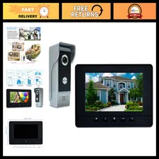 7" Wired Video Intercom System - HD Doorbell Camera, Dual-Way Intercom, Night Vi