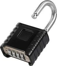 Heavy Duty Outdoor Combination Lock, Weatherproof Zinc Alloy Gate Lock, 4-Digit