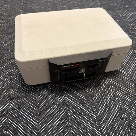 Sentry 1100 Portable Fire Safe Security Box Chest Lockbox With Handle & Key