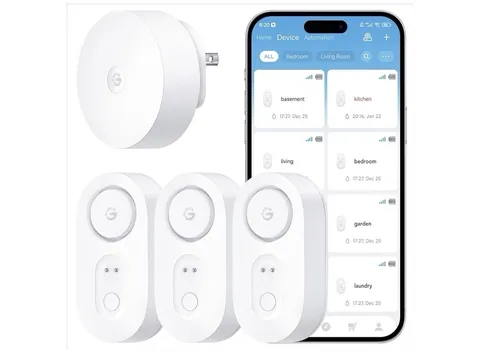 3 Pack GoveeLife WiFi Water Sensor Freeze Alarm Long Range Flood Alert 100dB