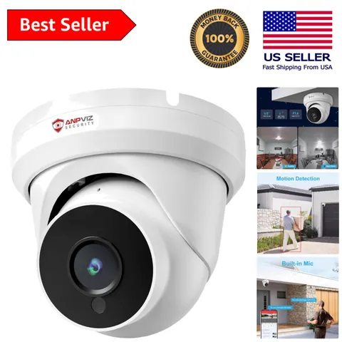 4MP PoE  Security Camera - Waterproof, Night Vision, 110° Wide Angle Lens