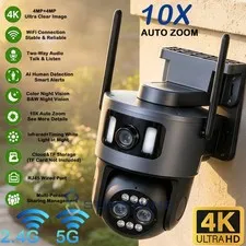Camaras De Seguridad Wifi Inalambricas 10X Zoom Sensor Movimiento Para Exterior