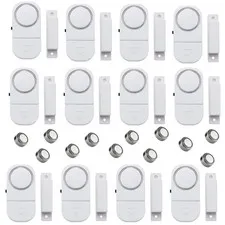 12 Pack Wireless Security Window/Door Alarm, 2.52" x 1.67" x 0.66, 12