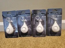 Lot of 4 Personal Alarm Safesound Alarms  125 Db Loud Siren Keychain Small White