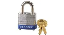 Master Lock Steel Padlock 1-1/8" W, 9/16" H, 3/16" D Keyed Alike