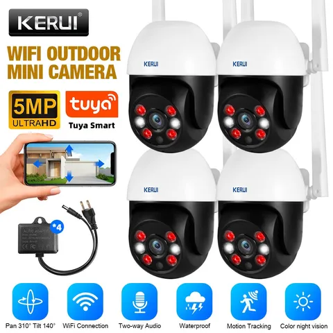 4Set 5MP Ultra HD WiFi Camera 6 LED Fill Light Indoor Outdoor Home Security