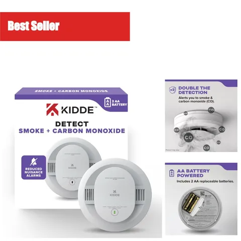 Kidde Smoke & CO Detector, 30CUDR-V, Battery Powered, Voice Alerts