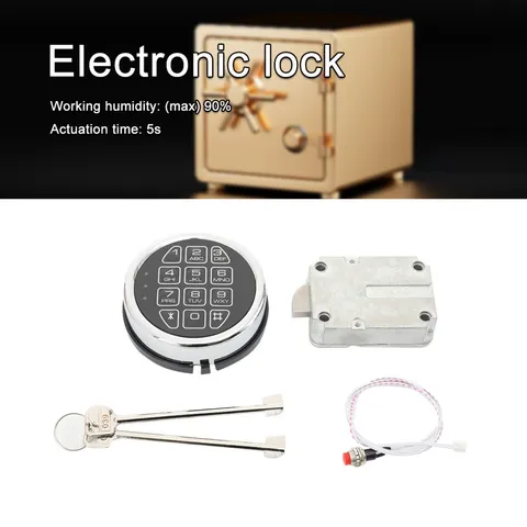 Electronic Safe Lock Replacement Safe Box Cabinet Safe Keypad Lock Kit + 2 Keys