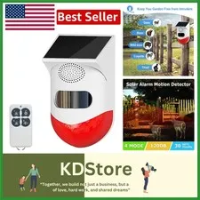 Weather-Resistant Solar Security Alarm with Remote - 4 Modes Motion Sensor Light