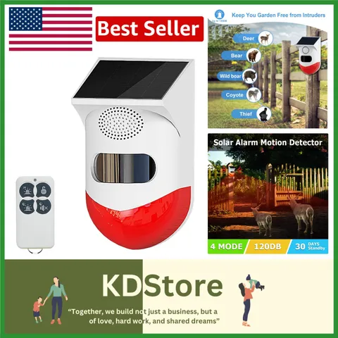 Weather-Resistant Solar Security Alarm with Remote - 4 Modes Motion Sensor Light