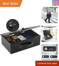 Fireproof Lock Box for Documents, Dual Combination and Key Lock Security with...