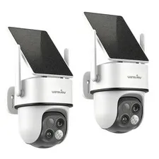 Wansview 2K Wireless Security Camera 360°PTZ WiFi IP Solar Powered Outdoor Home