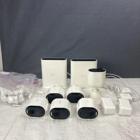 Arlo Security Camera System Lot 5 Cameras + 2 Base Stations + Accessories Tested