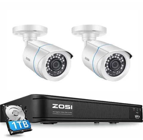 ZOSI 8CH DVR H.265+ 5MP Lite Home 1080p Security Night Vision Camera System 1TB