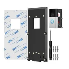 No-Drill Ring Doorbell Mount, Adhesive Doorbell Mounting Bracket Compatible w...