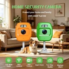 2PCS Whole Home Security Bundle-Compact Indoor WiFi Security Cameras, 4MP 2K QHD
