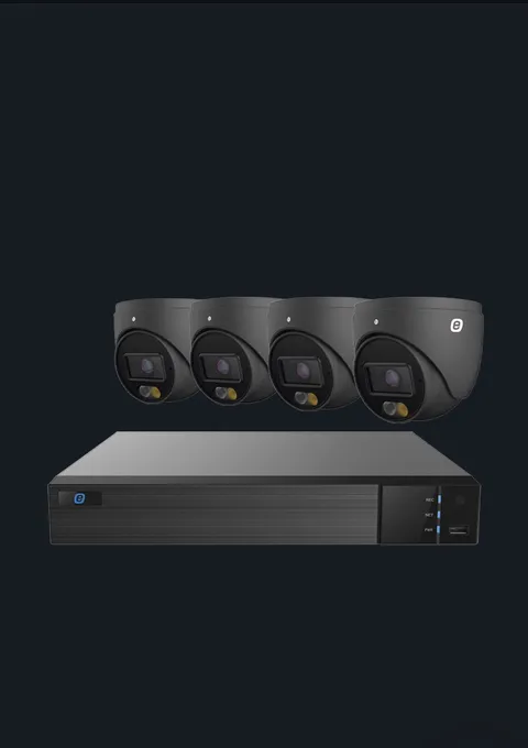 EPCOM KIT 8MP IP KIT / 4 Channel NVR / 4 Dual Light 4 Megapixel Turret Cameras 