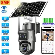 Outdoor Solar Security Cameras WiFi 8MP Night Vision PIR Sensor Surveillance LOT