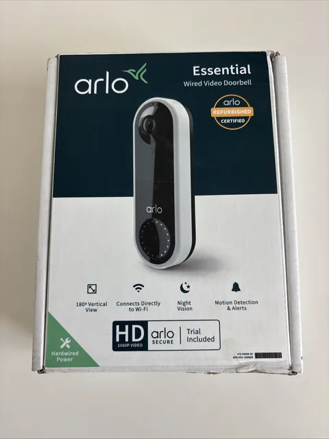 Arlo AVD1001-100NAR Wired Motion Detection Night Vision HD Video Doorbell
