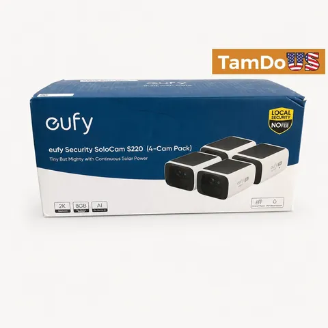 eufy Security SoloCam S220 4-Cam Pack 2K Wireless Solar Security Camera T8134