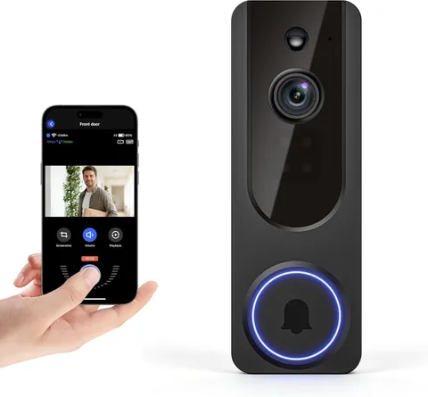 1080P Wireless Wi-Fi Doorbell Camera for Home Safety, Night Vision, 2-Way Audio,