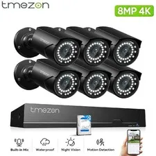 Surveillance Camera System Outdoor 8CH NVR 1TB HDD Home Reliable 24/7 Recording