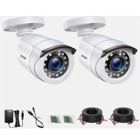 ZOSI 2PK 1080P TVI Security Camera 2MP Outdoor Day Night Vision for CCTV System