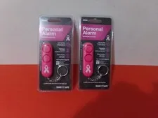 LOT OF 2 SABRE Personal Alarm: 120dB, Audible Up To 1,280 Feet, Reusable, Pink