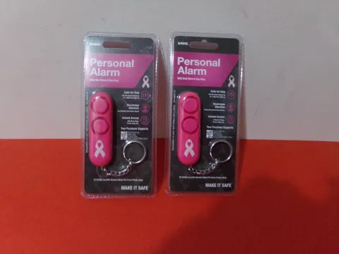 LOT OF 2 SABRE Personal Alarm: 120dB, Audible Up To 1,280 Feet, Reusable, Pink