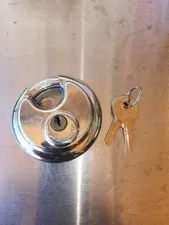 PACKRITE LAW-870 Stainless Steel Disc Padlock 2-3/4" (New-Open Box)