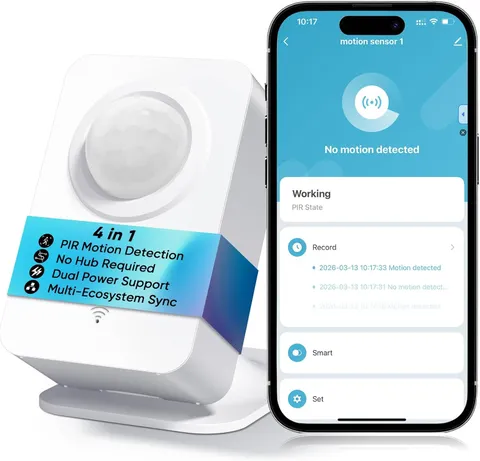 Wifi Motion Sensor, Smart PIR Motion Detector with Instant App Alerts | No Hub R