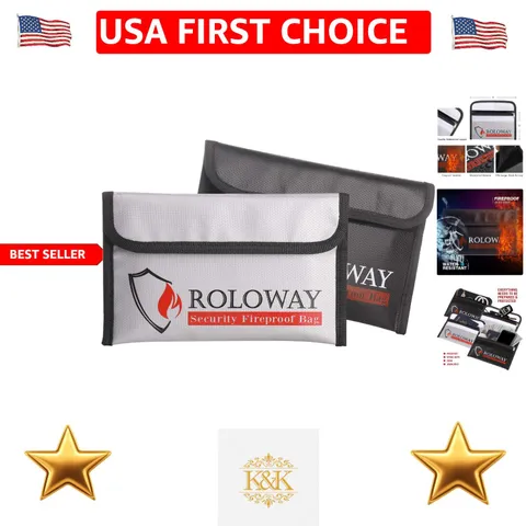 Portable 5x8 Fireproof Bag Set - Non-Irritating Silicone for Secure Storage