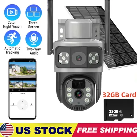 9MP Camara De Seguridad Solar Wifi Inalambrica Con Vision Nocturna Para Exterior