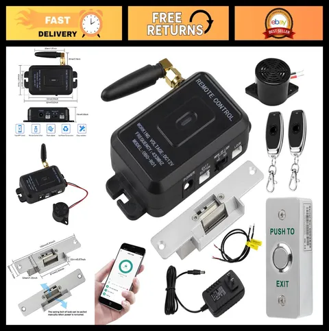 WiFi Electric Strike Door Lock Kit - Tuya Access Control, Remote Opener, APP Com