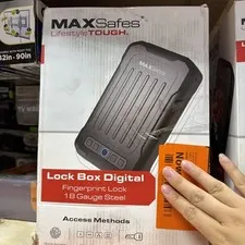 MAXSafes 18- Gauge Steel Portable Lock Box Safe with Digital Fingerprint Lock