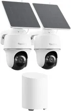 5MP Solar Security Cameras Wireless Outdoor, 360° Pan Tilt Auto-Tracking, Smart